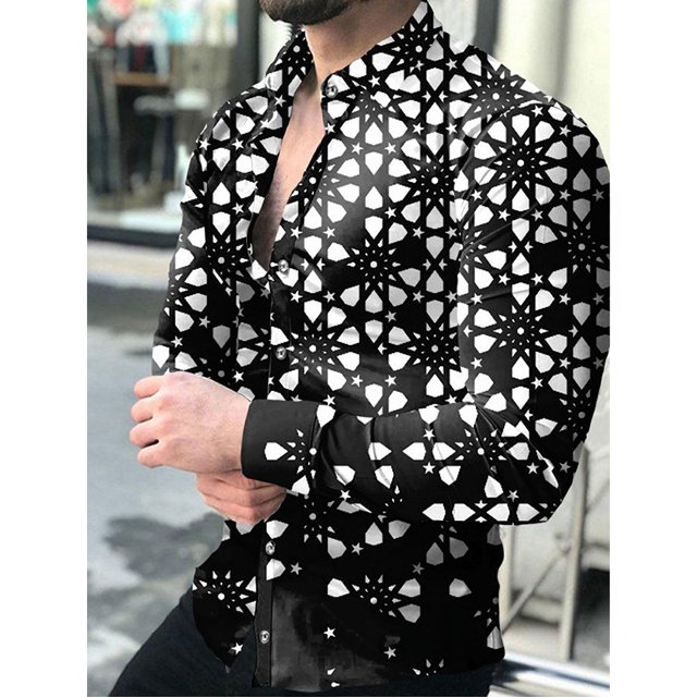 Camisas de vestir de noche de fiesta de lujo de moda Camisas de solapa con botones Camisas casuales con texto de periódico impreso Arte Camisas superiores para hombres