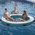 thumbnail image 2 of Bingirl PeakPersuit 8x8FT Round Inflatable Floating Dock: Water Platform with Mesh Swim Area, Non - Slip EVA Platform, and Rope Ladder (For Boats, Pools, Lakes, Beaches, Oceans), 2 of 7