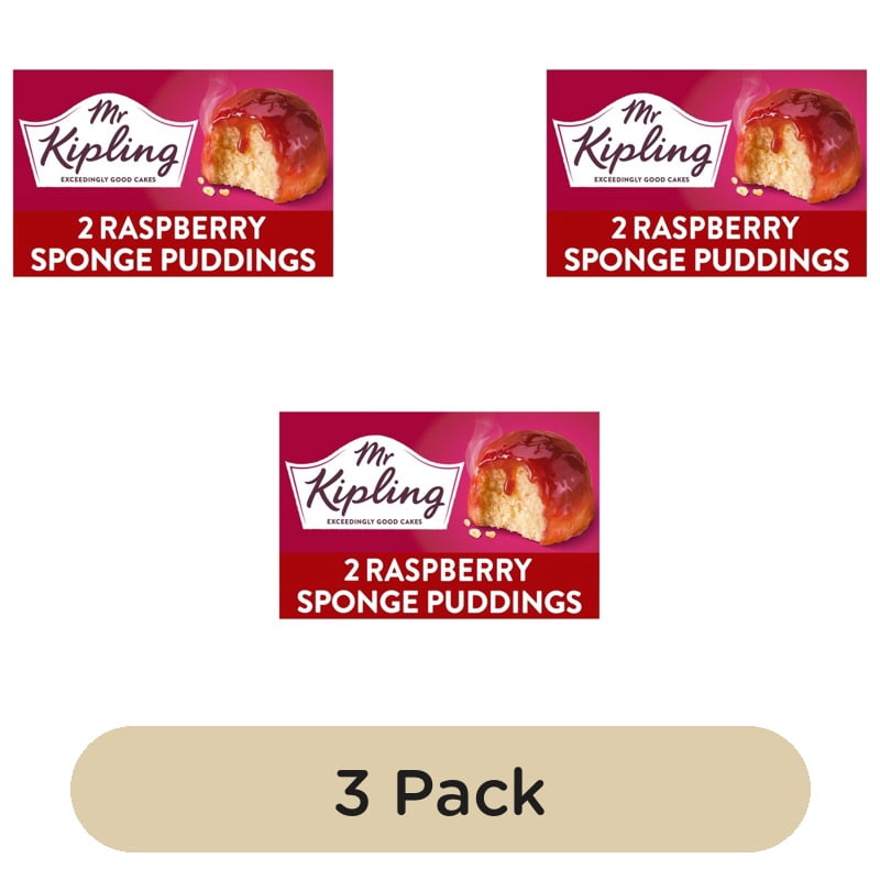 Mr Kipling Raspberry 2 Sponge Puddings, British Import (Pack of 3)