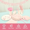 thumbnail image 3 of 121Pcs Pink Bow Birthday Party Tableware Set Reusable Pink Dinnerware Set Party Decoration Supplies with Plate Cup Fork for Baby Shower Picnic, 3 of 11