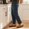 thumbnail image 6 of Alpine Swiss Moccasin Slipper Genuine Suede and Faux Shearling Lining, Chestnut, Men, 6 of 9