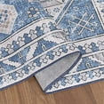 thumbnail image 4 of Modern Vintage Area Rug, Vintage Distressed Area Rugs Traditional Boho Chic Carpet Dorm Room Coffee Table Rug Farmhouse Dining Table Rug Dark Navy and White Office Bedroom Decor, 4 of 6