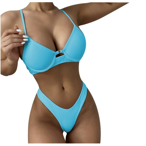 Split Bikini Set, Women Sexy Push up Padded Bra Bandage Bikini Set Swimsuit  Bathing Suit : : Clothing, Shoes & Accessories
