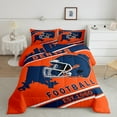 thumbnail image 2 of Erosebridal American Football Bedding Sets Twin with Comforter, Soccer Sports Duvet Insert, Orange Navy, Denver, Reversible 2-Piece, Super Cozy, 2 of 7