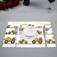 thumbnail image 2 of MKHERT Boy's Favorite Toy Cartoon Machinery Excavator Truck and Loader Placemats Table Mats for Dining Room Kitchen Table Decoration 12x18 inch,Set of 4, 2 of 4