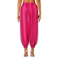 thumbnail image 3 of MSemis Women's Belly Dance Pants Bloomers Bollywood India Dance Costume Loose Pants Hot Pink One Size, 3 of 5