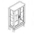 thumbnail image 6 of 2 Doors Curio Cabinet with Tempered Glass Doors, Curio Cabinets with Mirrored Back Panel and Adjustable Shelves, Lighted Display Cabinet for Home, Office Light Bulb Included, 6 of 16