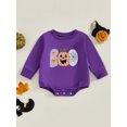 thumbnail image 6 of Newborn Baby Girl Boy Halloween Outfits Pumpkin Embroidery Long Sleeve Oversized Sweatshirt Romper Bodysuit Fall Winter Clothes, 6 of 10