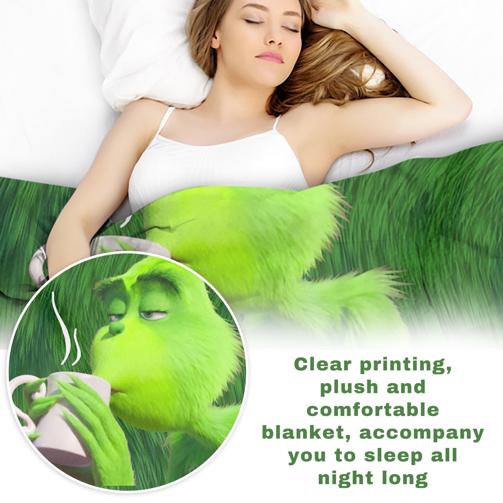 Couverture De Noël Grinch Couverture En Flanelle Couverture De Noël Douce Et Confortable Couverture En Laine Pelucheuse