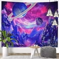 thumbnail image 3 of Tapiz Psicodélico Trippy Galaxy Space Planet Universe Fantasy Mystic Tapices para colgar en la pared para dormitorio, sala de estar, dormitorio, decoración estética, morado, w7, 3 of 5