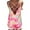 Pink, variant on Womens Tops Under $5 Women's Personalized Printing Tie Back Satin Cami Bandana Tops Sling Strap Vest