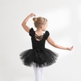 thumbnail image 2 of ‌LYMAYTER Toddler Short Sleeve Ballerina Dress Girls Ruffle Sleeve Sequin Tulle Tutu irthday Fun 3Y-11Y, 2 of 7