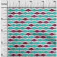 thumbnail image 2 of oneOone Viscose Chiffon Turquoise Blue Fabric Asian Block Craft Projects Decor Fabric Printed By The Yard 42 Inch Wide, 2 of 4