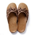 thumbnail image 1 of Mialoley Women Men Anti-Slip Linen Slippers Rattan Grass Couple Beach Sandals, 1 of 1