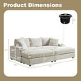 thumbnail image 4 of TUANLUO 87" Chaise Lounge Indoor, Oversized 3-Seater Lounge Chair with Ottoman and Cup Holders, Deep Seat Recliner Chair with Pillows, Soild Wood Sectional Sofa and Couch for Living Room, Beige, 4 of 9
