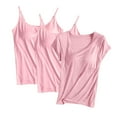 thumbnail image 2 of Sentmoon 3PCS Tank Tops for Women with Built in Bras Loose Fit Sleeveless Summer Tops Solid Color Crew Neck Spaghetti Strap Clothes Women Breathable Stylish for Working Out and Gym XL, 2 of 3