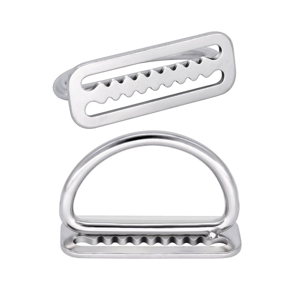 2Pcs Stainless Steel Diving Weight Belt Keeper Slide Buckles D Rings Webbing Harnesses Belt Retainer Stoppers Enduring