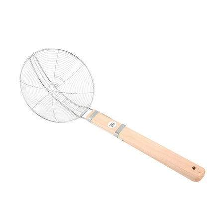 

Stainless Steel Wire Mesh Colander Wooden Handle Strainer Kitchen Serving Skimmer for Hot Pot Fried Food