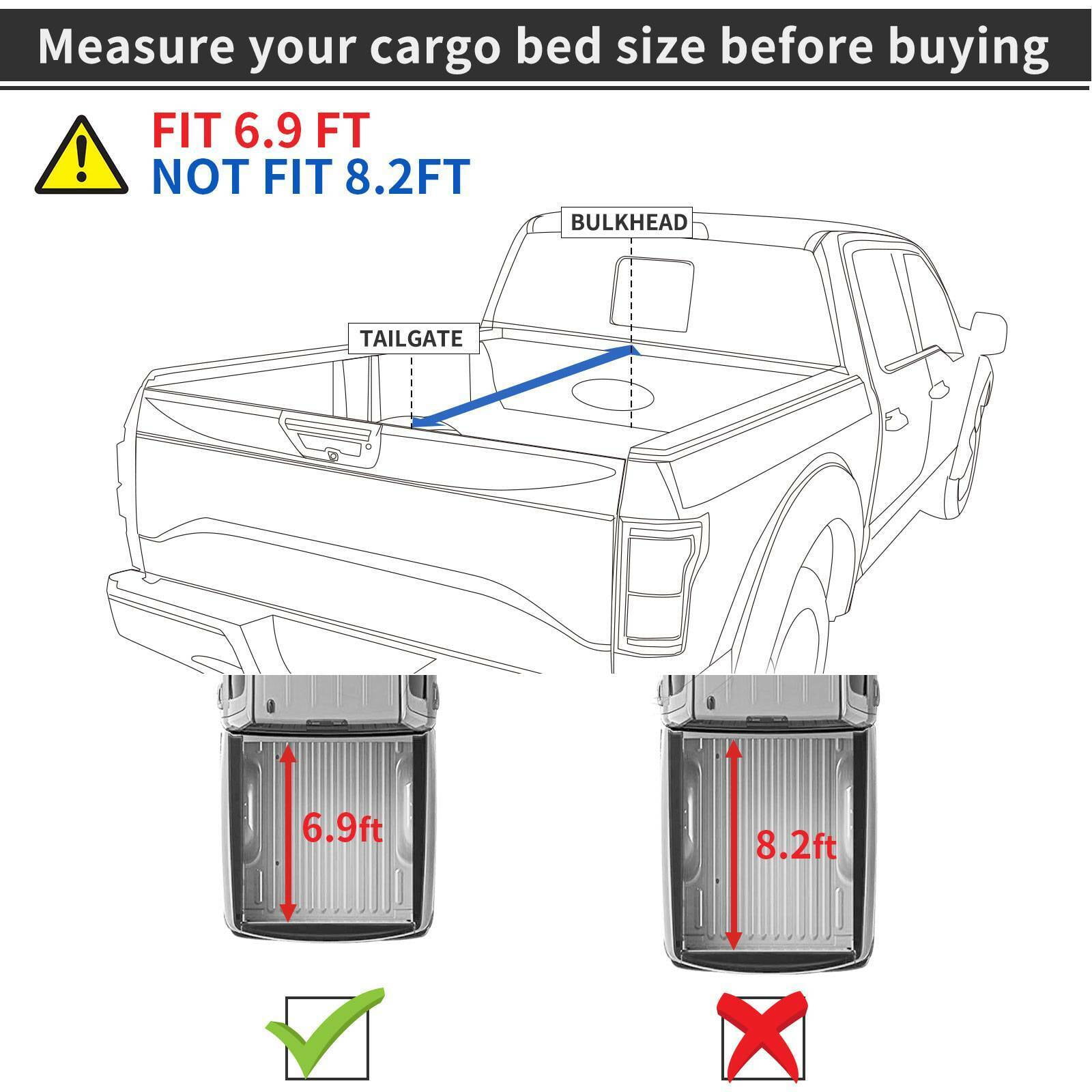 RVNI 6.9Ft Soft Roll Up Truck Bed Tonneau Cover for 2020-2024 Chevrolet Silverado/GMC Sierra 2500 3500HD