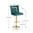 thumbnail image 5 of Luccalily Counter Height Bar Stools,Velvet 360° Swivel Adjustable Bar stools with Back and Footrest,Modern design and golden base for Kitchen,Bistro Pub, Dining Room counter, 5 of 12