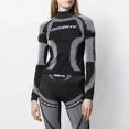 thumbnail image 2 of Suéter de punto cálido de manga larga negro y verde con cuello alto y letras de moda 2024 para mujer, ropa de calle punk navideña, 2 of 5