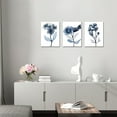 thumbnail image 2 of Hieng Navy Blue Bathroom Wall Decor Blue Flower with Butterfly Picture Painting Modern Bedroom Bathroom Wall Art Each Panel Unframed, 2 of 6