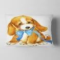 thumbnail image 2 of Designart Lovely Puppy Dog Watercolor - Contemporary Animal Throw Pillow - 12x20, 2 of 5