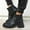 Black, variant on Tejiojio Clearance Large Size Thick-soled Thick-heeled Sleeve Round Toe Short Boots Women's Boots