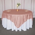thumbnail image 6 of BalsaCircle 90" x 90" Dusty Rose Metallic Crinkled Taffeta Square Table Overlay Party Tablecloth, 6 of 8