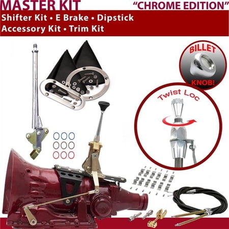 American Shifter PG Shifter Kit Chrome 6 in. E Brake Cable Clamp Trim Kit Dipstick for EC916