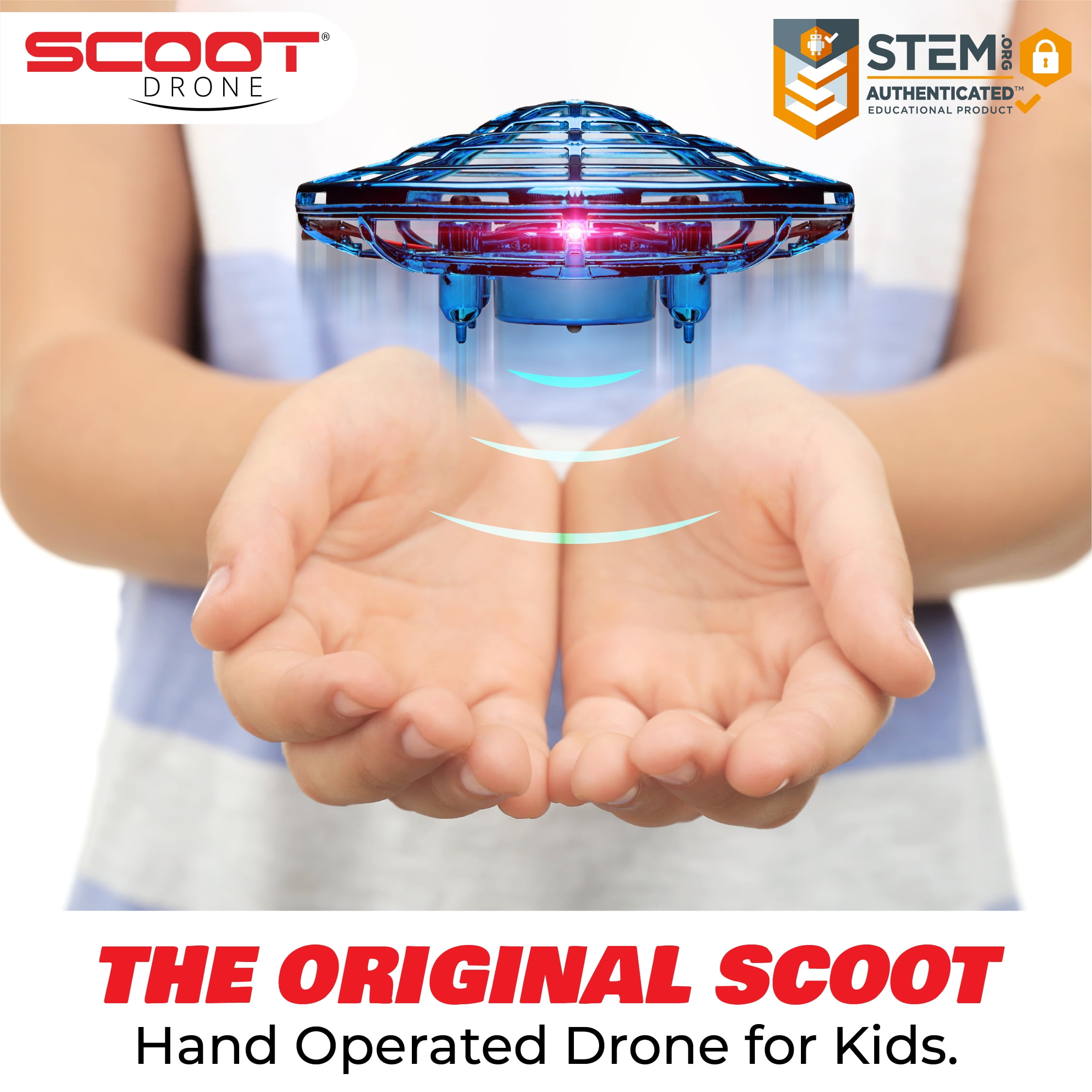 Force1 Scoot Hand Operated Drone for Kids Blue Indoor UFO Flying