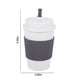 thumbnail image 3 of Taza de café reutilizable con aislamiento y tapa antigoteo - 16 oz, para bebidas frías y calientes, de plástico ecológico con pajita, color rosa, caqui y gris (paquete de 1), 3 of 7