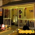 thumbnail image 3 of 2 Packs 100 LED Solar Rope Lights Outdoor Waterproof, 33FT Warm White String Lights for Outside, 8 Modes Fairy Lights in Clear Thin Tube for Camping Fence Patio Garden Trampoline Deck, 3 of 8