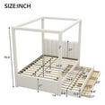 thumbnail image 4 of Newest Full Size Upholstery Canopy Platform Bed with Trundle , Three Storage Drawers, Beige, 4 of 9