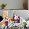 thumbnail image 3 of Construction Soft Flannel Fleece Throw Blanket, Style Vehicles and Heavy Equipment Forklift Earthmover Excavator Mixer, Cozy Plush for Indoor and Outdoor Use, 50" x 60", Multicolor, by Ambesonne, 3 of 5