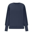 thumbnail image 5 of Women's Oversized Fleece Lined Sweatshirt, Loose Crewneck Lantern Long Sleeve Pullover Drop Shoulder Tunic Tops, 5 of 9