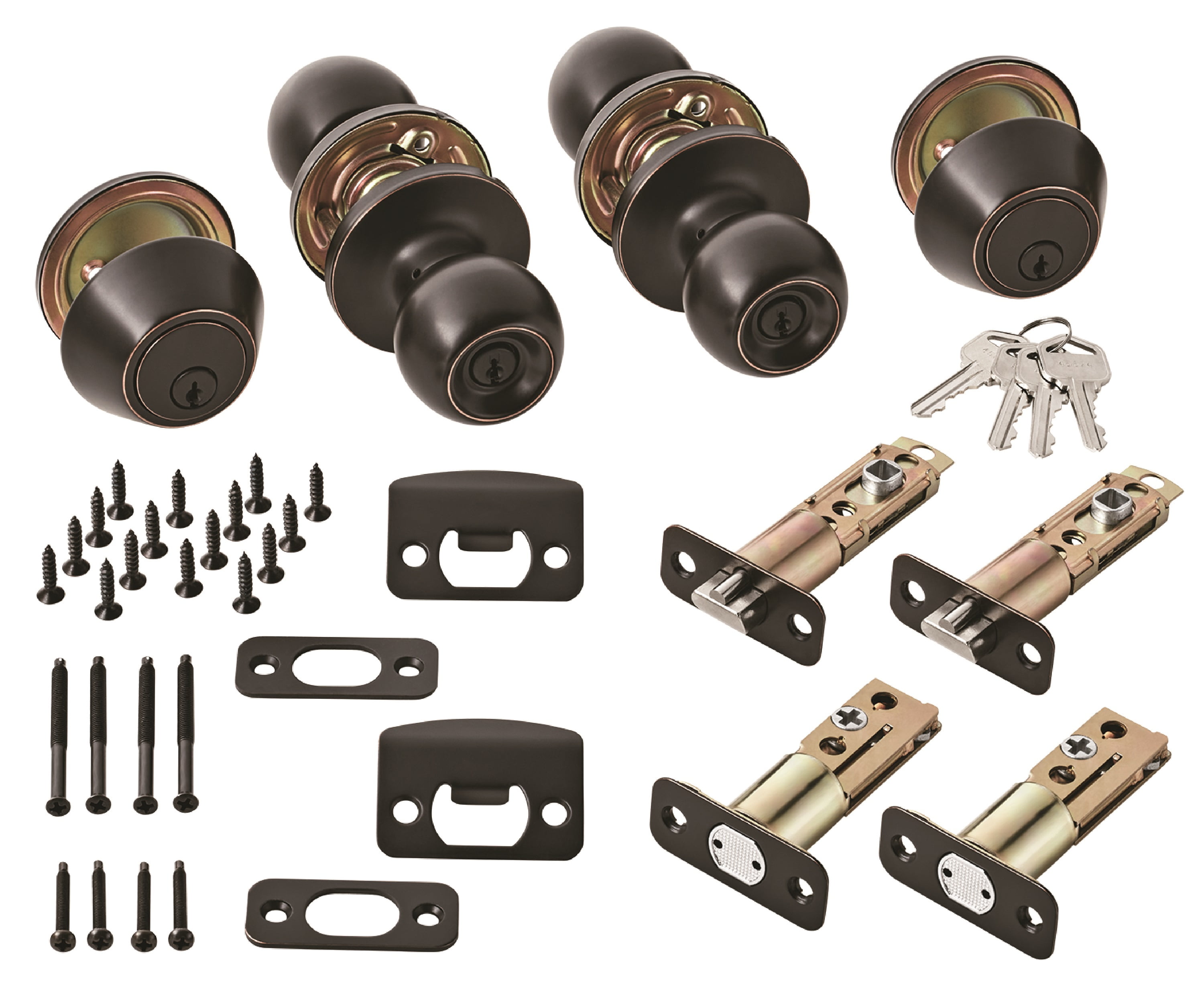 Hyper Tough Keyed Entry Doorknob and Deadbolt Twin Combo Pack, Oil Rubbed Bronze