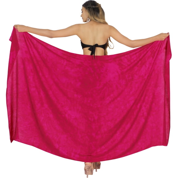 HAPPY BAY Women's Beachwear Summer Beach Bikini Wraps Sarong Coverups Wrap Skirt Bathing suit Swimsuit Swimwear Swim Cover up for Women One Size Fuschia, Tie Dye