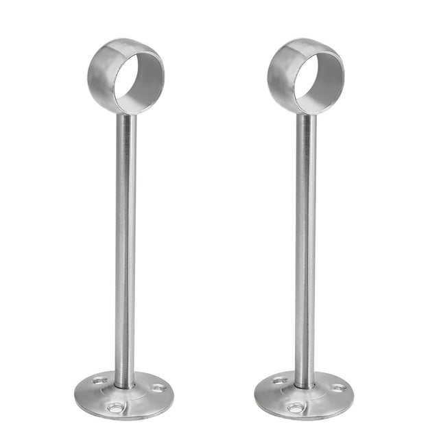 Unique Bargains Wardrobe Pipe Bracket, 22mm Dia, Ceiling Mounted Rail Rod Support Socket 2pcs