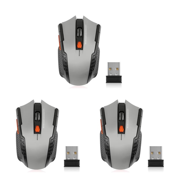Ratón óptico inalámbrico Kearding 2,4 Ghz 6 botones Gris 3Conjunto