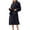 Navy, variant on Oksale Plush Towel Robe for Women Trendy Shawl Collar Bathrobe with Pockets Plus Size Comfy Long Sleeve Midi Robes with Belt Ultra Soft Warm Winter Loungewear Brown M