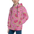 thumbnail image 2 of KLL Unisex Kids Boys Girls Hooded Pocket Pullover Hoodies-Watermelon, 2 of 5