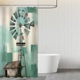 thumbnail image 6 of Rustic Shower Curtain, Farmhouse Shower Curtain, Retro Windmill Farm Western Barn Shower Curtain Set Waterproof Bath Curtain Bathroom Decor with 12 Hooks, 72x72 inches, 6 of 6