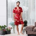 thumbnail image 2 of WTXUE Pajama Set Men | Bath Robe Matching Pajamas for Couples Nightgown Sleeve Unisex Cardigan Imitation Andsummer Short Thin | 1 Piece XL, 2 of 9