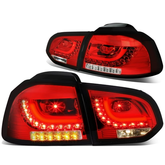 DNA Motoring LED Tail Light Brake Signal Lamp Set For 2010-2014 VW Golf MK6 Hatchback