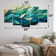 thumbnail image 4 of Designart "Gleaming Ink in Green and Yellow I" Abstract Collages Multipanel Wall Art Set - Modern Green Abstract Gallery Wall Set For Home Decor, 4 of 6
