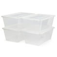 thumbnail image 1 of Life Story 6 Quart Rectangular Clear Plastic Lidded Storage Shoe Box, 4 Pack, 1 of 9