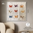 thumbnail image 5 of Embroidered Delicate Butterflies Canvas Winter Floral Art by Art Remedy, White Frame, 40" x 40", 5 of 7