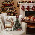 thumbnail image 4 of Christmas Decorative Pillow Cover, Glitter Santa Claus Snowman Reindeer Xmas Tree Pillow case, Realistic Plush Sofa Cushion Case Christmas New Year Couch Decor, 4 of 5