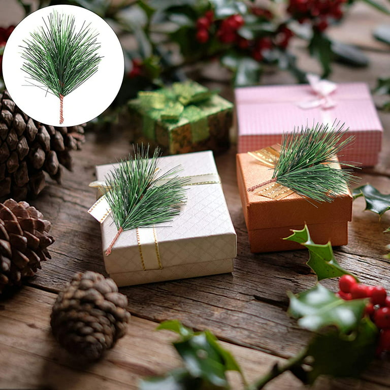 Dilunave Christmas Picks Green Plants Artificial Pine Branches Fake  Greenery Pine Branches Artificial Pine Sprig DIY Accessories Pine Needles  Pine Picks for DIY… in 2023